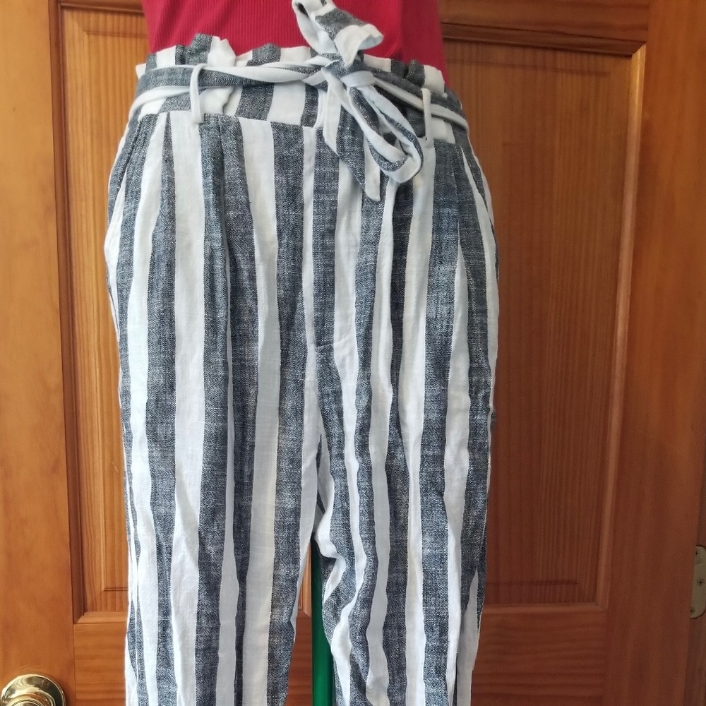 Bershka Elasticated Belt Tie Bohemian Pants